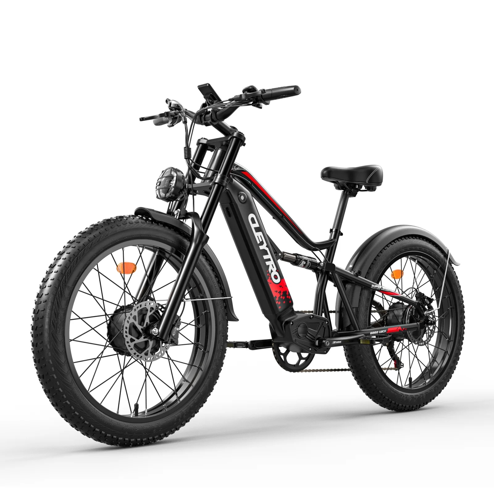 Cleytro 26*4.0 Fat Tire E bike, 750W Electric Bicycles Dual Motor 52V21AH Battery Max 37MPH Mountain Electric Bike