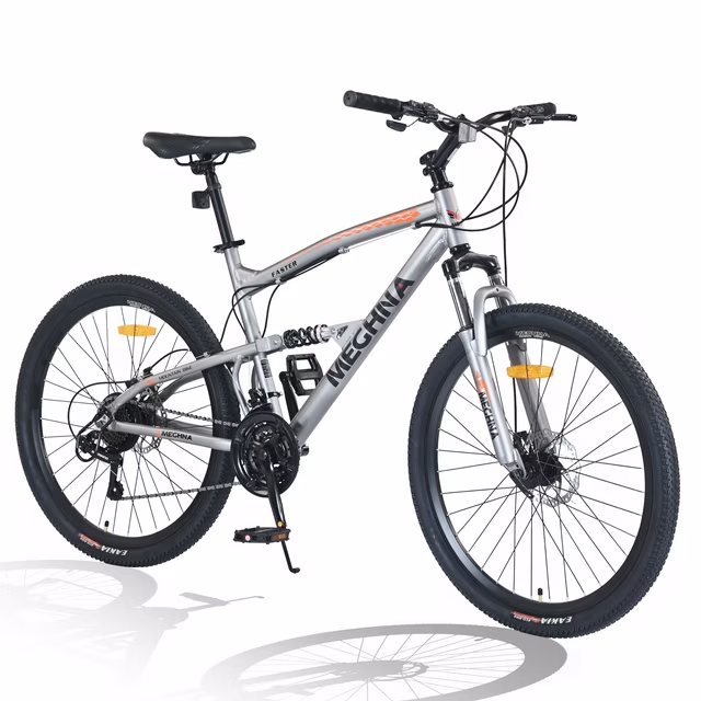 26-Zoll-Mountainbike mit 21 Gängen, Vollfederung und Aluminiumrahmen für Damen und Herren