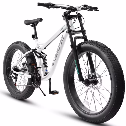A26309 26-Zoll-Mountainbike, vollgefedert, 21-Gang-Schaltung mit Scheibenbremsen, 26 x 4 Zoll Fatbike für Herren