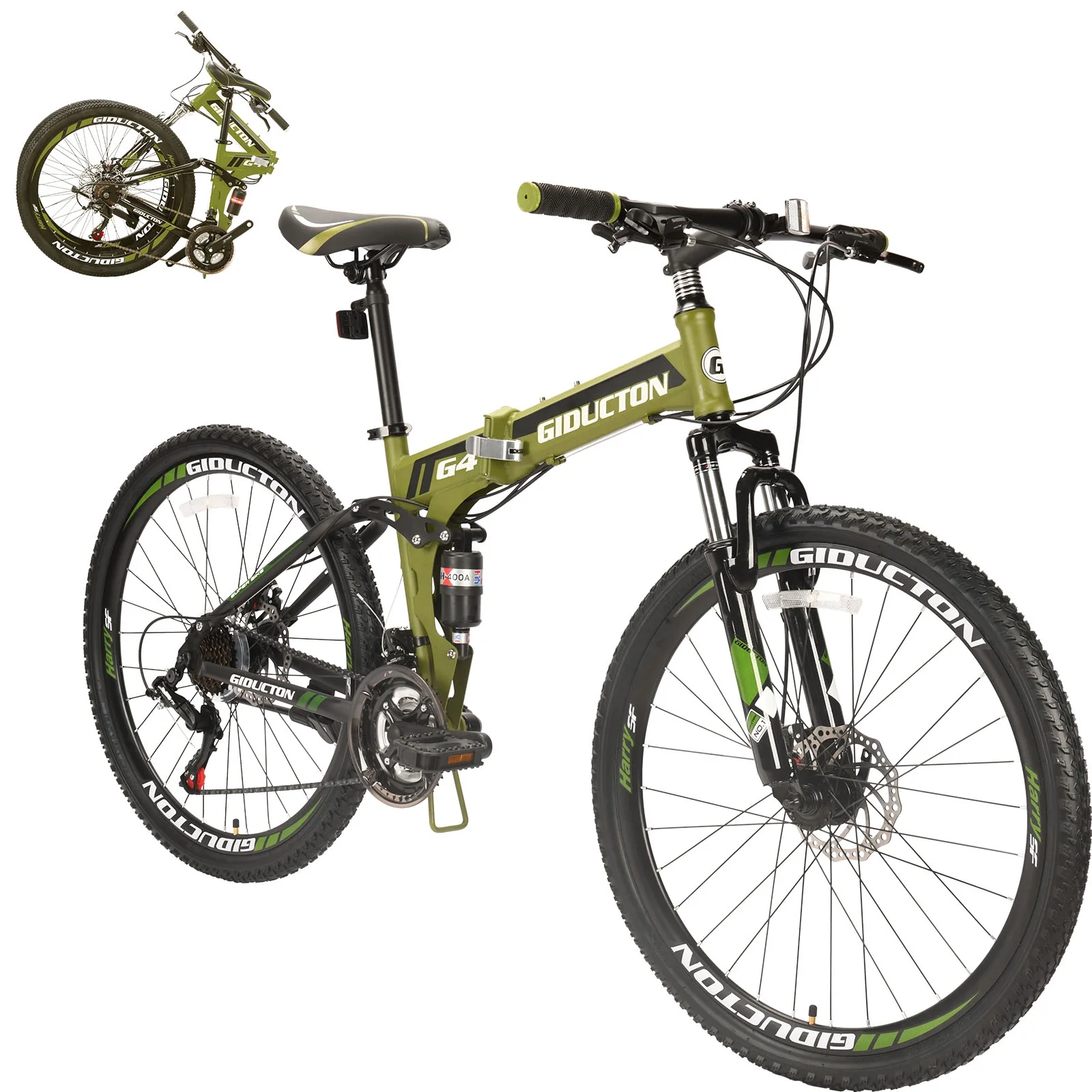 Faltrad, 26" faltbares vollgefedertes Mountainbike, 21 Gänge, Herren-/Damenfahrrad